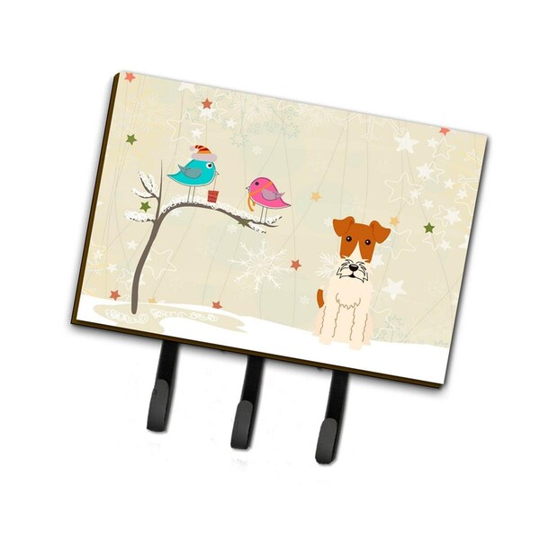 Carolines Treasures Christmas Presents Between Friends Wire Fox Terrier Leash or Key Holder BB2573TH68 - main